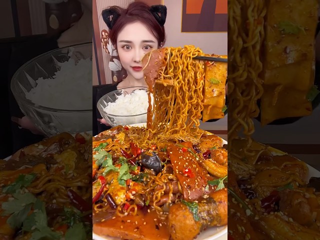 Extreme Spicy Noodles Hotpot & Rice🔥#mukbang #asmr #food