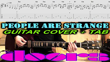 THE DOORS People Are Strange GUITAR COVER TAB Lesson | Tutorial | Intro Chords & Solo