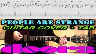 THE DOORS People Are Strange GUITAR COVER TAB Lesson | Tutorial | Intro Chords & Solo Resimi