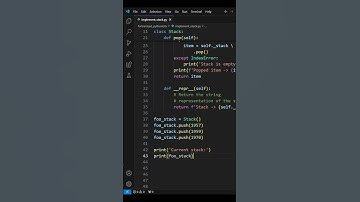 How to implement a stack (option 1 with a list) #python