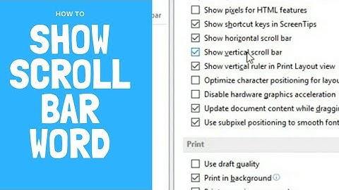 How to show scroll bar in word