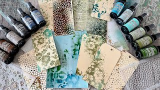 A few minutes of fun... flipping stencils with Distress Spray Stains