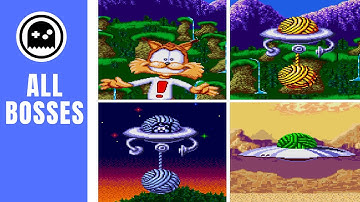 Bubsy in Claws Encounters of the Furred Kind (SNES) - All Bosses - (No Damage)