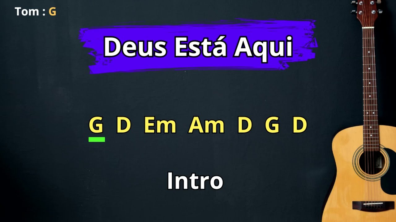 Deus Está Aqui no Violão 🎸 ''Simples e Fácil'' Vem Tocar