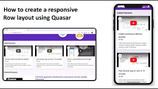 How to create a responsive row layout using Quasar Framework