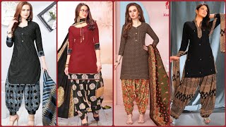 Printed salwar with plain kameez latest designs | Punjabi patiala suit designs | Latest salwar suits screenshot 5