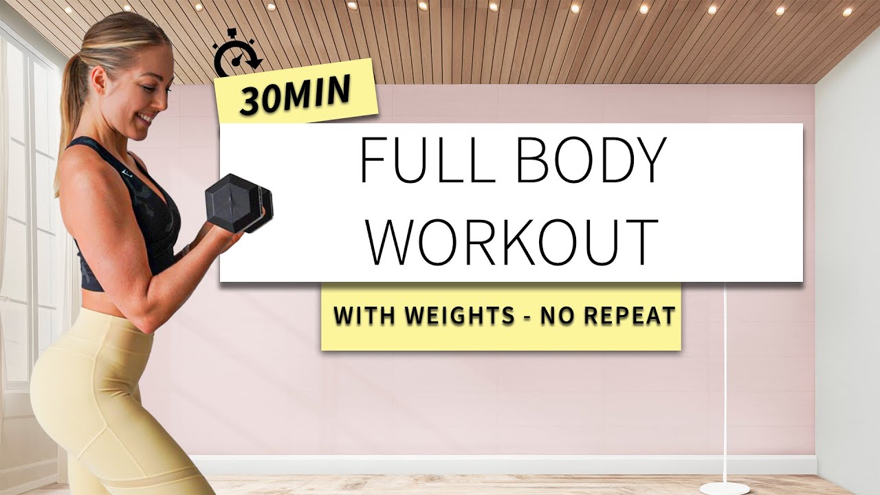 Full Body Workout - with weights - No repeat ! - YouTube