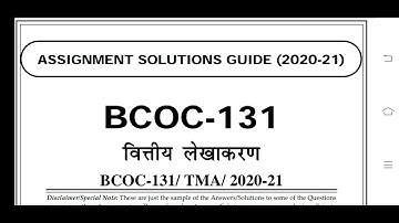 BCOC 131 Ignou Solved Assignment 2020-21