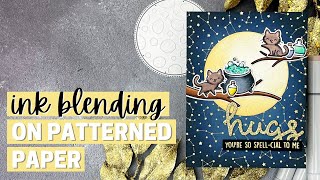 Ink Blending on Patterned Paper - Lawn Fawn