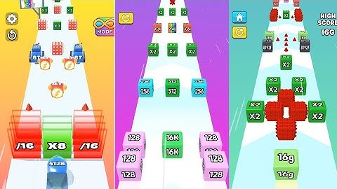 Jelly Run 2048 Showdown score 256 Normal vs Split: The t 256T Jelly Race Numbe run merge 16M