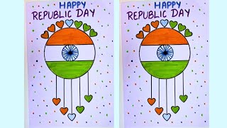 Happy Republic Day Card/ Easy Card drawing/ DIY Republic Day Drawing
