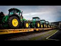 Tractors on a Train! John Deere, Case IH, New Holland