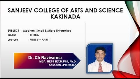 III BBA VI SEM MSME Mgt Part 1 Unit 5