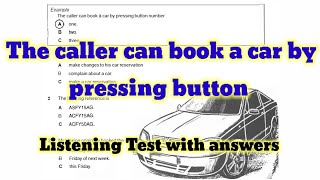 The caller can book a car (IELTS LISTENING TEST)