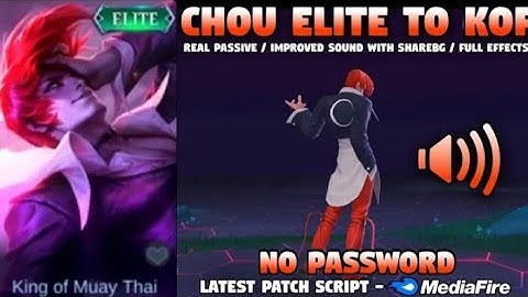 Chou elite skin to KOF lori yagami skin script no password full effect full sound real voice | MLBB