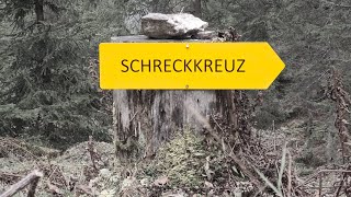 Wegweisermontage Schreckkreuz