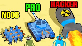 NOOB vs PRO vs HACKER in Army Commander Game with Oggy And Jack - Oggy Game