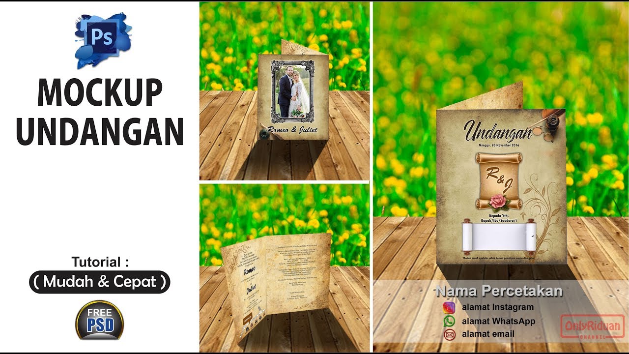 Cara Menggunakan  Desain  Mockup Undangan  Pada Photoshop 