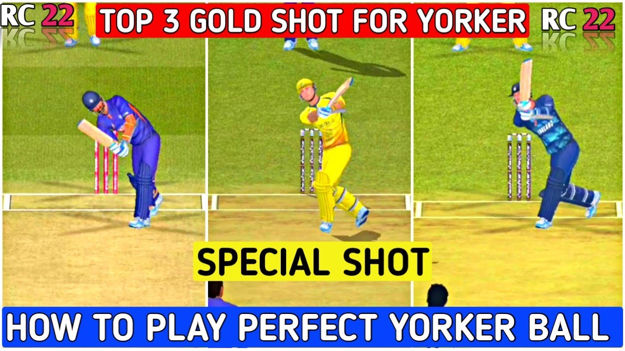 RC 22 Top 3 Gold Shot for Yorker 🔥🤯||How To Play Advance Shot against ...