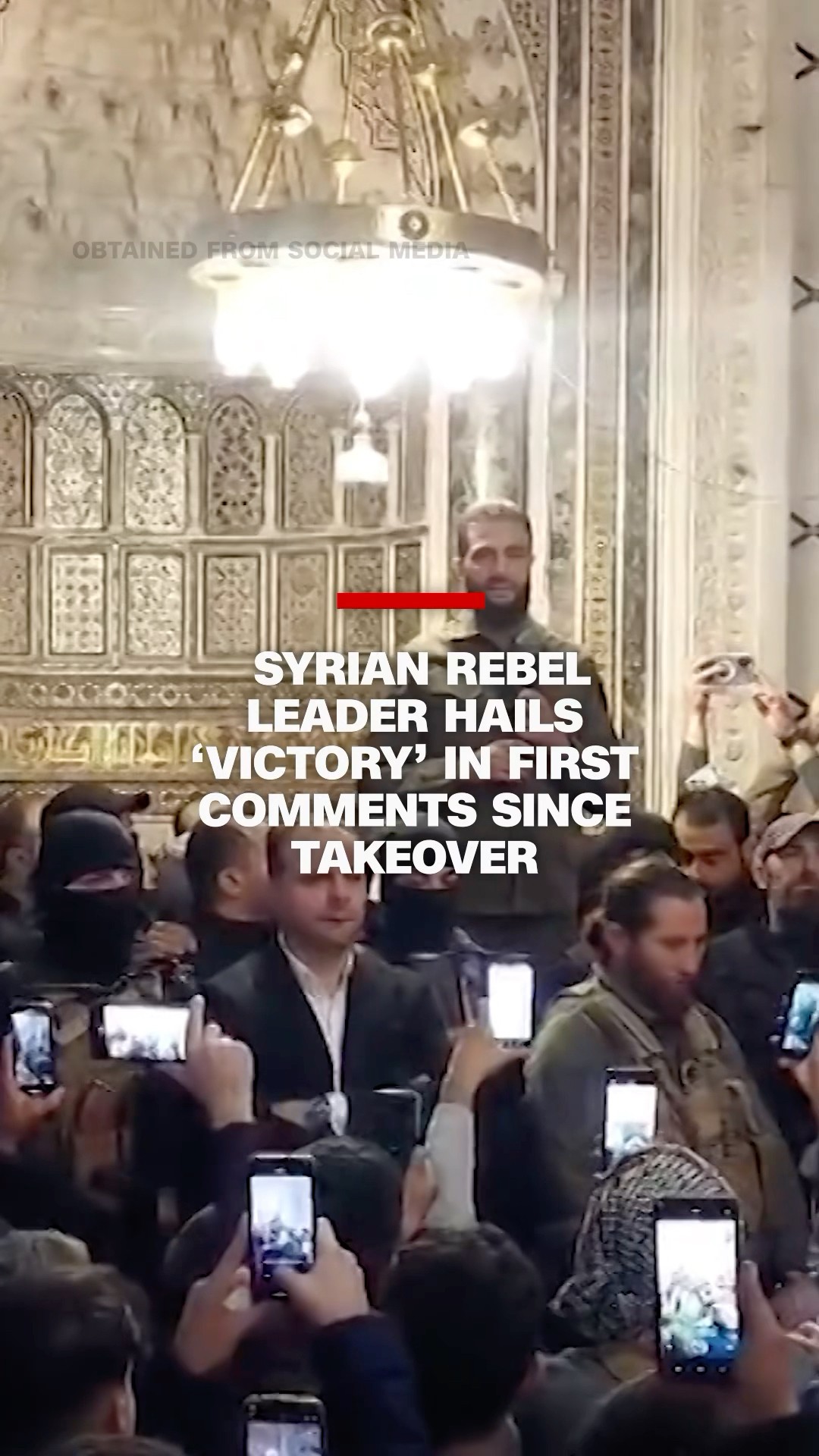 Syrian rebel leader claims ‘victory’ in first speech since Assad fled