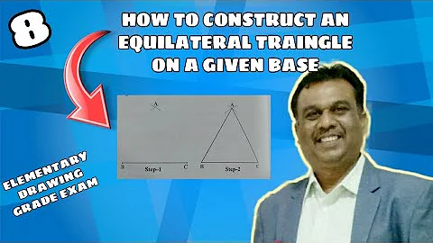 How to construct an equilateral triangle | elementary drawing grade exam | suhaas Bhoir