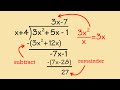 Understand polynomial long division! (5 examples, algebra 2 &amp; precalculus)