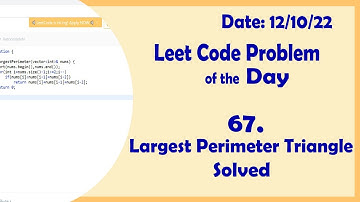 976 || Largest Perimeter Triangle || C++ || Leetcode Daily Challenge