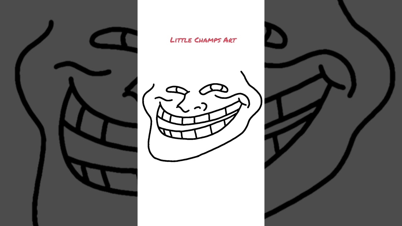 How to draw troll face / LetsDrawIt