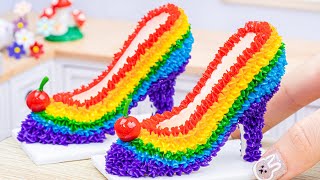 Miniature Rainbow High Heel Cake Decorating | 1000+ Satisfying Miniature Cake Recipe By Yummy Bakery