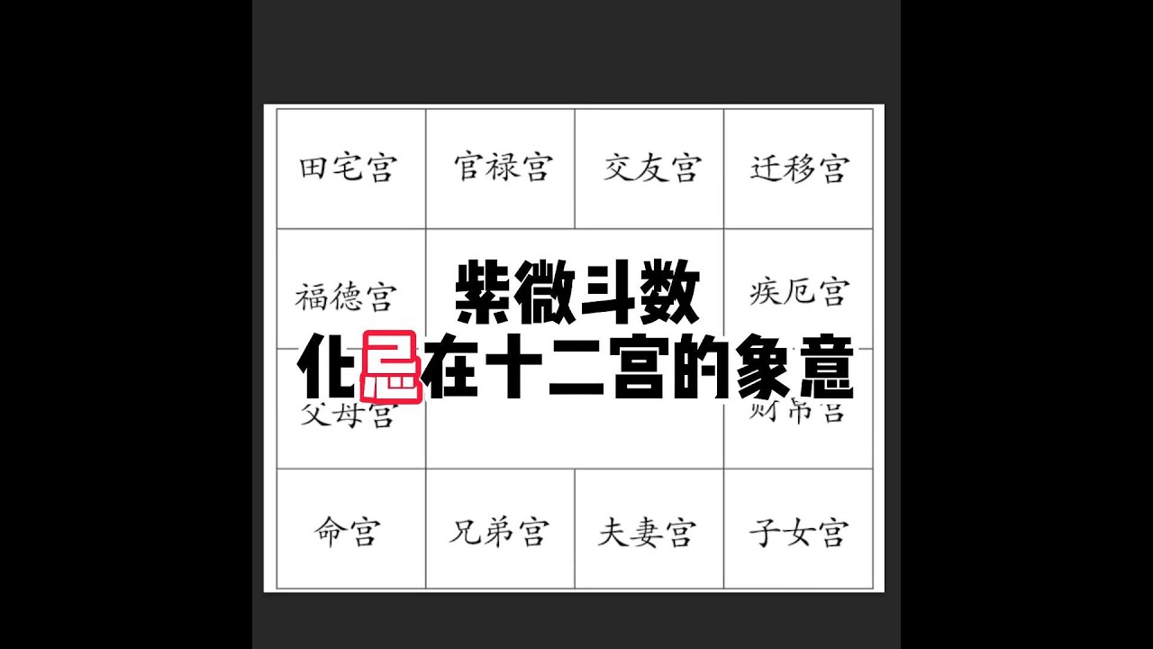 【超级干货】紫微斗数化忌在十二宫的象意