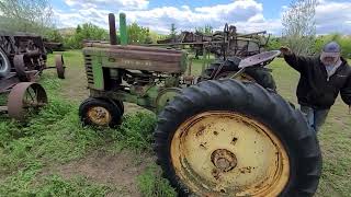 Starting a 1939 John Deere Model A with a hand start for David White!