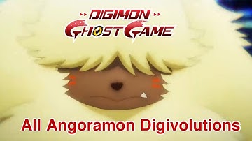 Digimon Ghost Game: All Angoramon Digivolutions (English Dub)