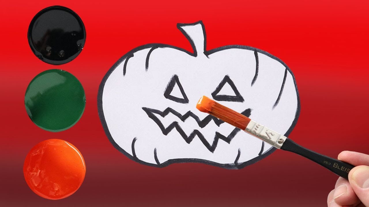 Halloween pumpkin very easy to draw - YouTube