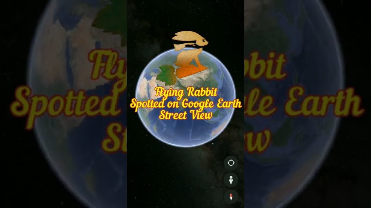 Flying rabbit caught on google earth street view camera 