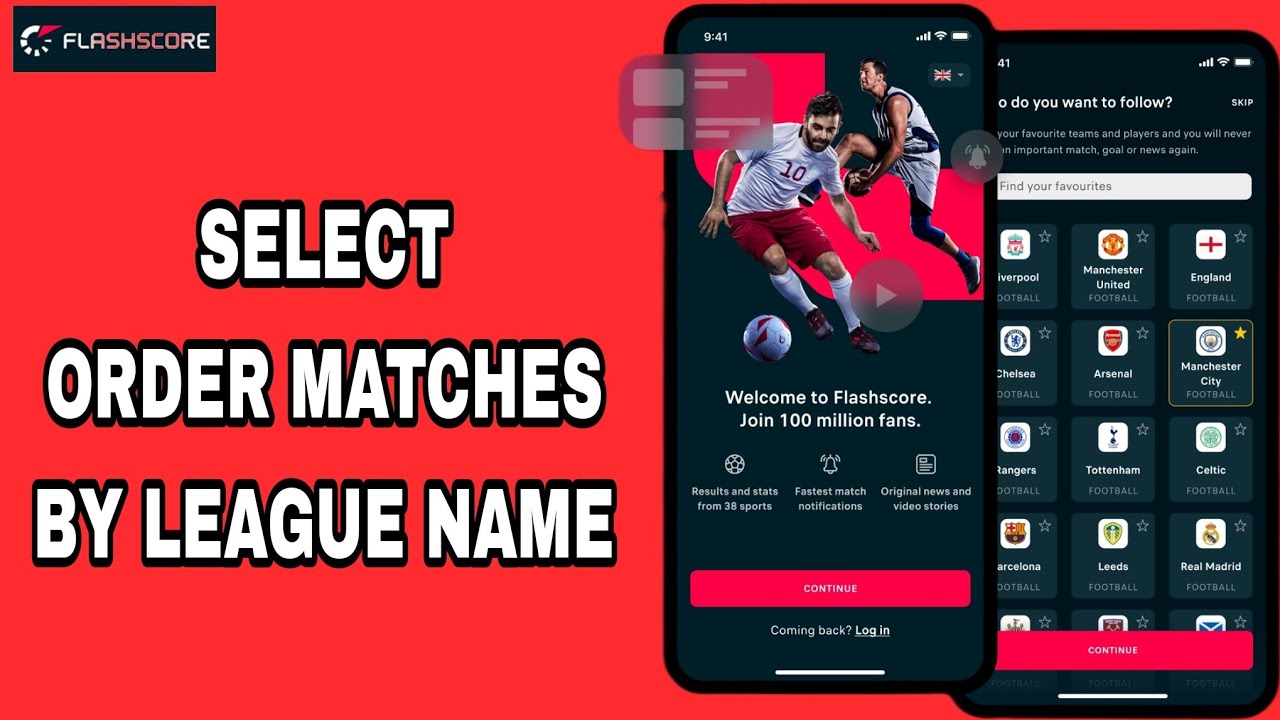 How To Select And Choose Order Matches By League Name On Flashscore App