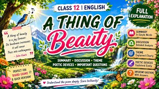 Class 12 English poetry " A Thing of beauty" by John Keats | Full explanation in hindi | EDUVERA HUB