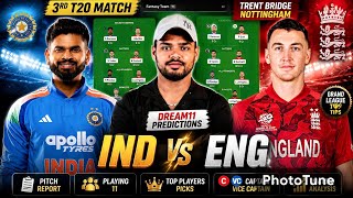 India vs England 3rd T20 Dream11 Team | Pitch Report | Best Fantasy Team | IND vs ENG Today Match