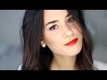 Get Ready With Me - Fresh Skin &amp; Bold Red Lips