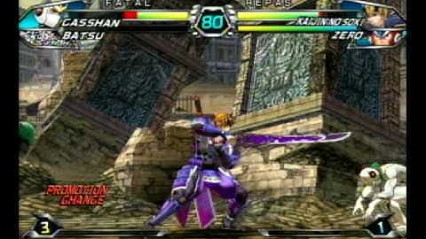 Tatsunoko vs Capcom WiFi match 2 (Casshan/Batsu) vs (Soki/Zero)