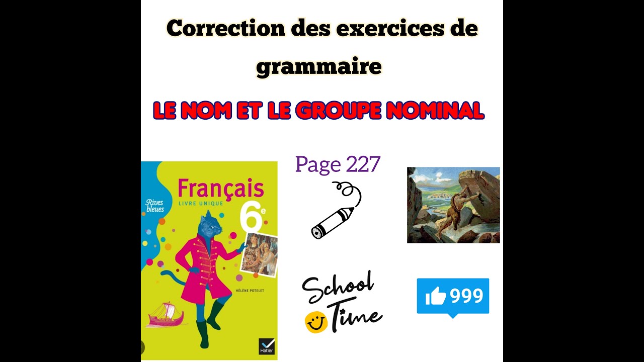 Les exercices sur la grammaire, le nom et le groupe nominal page 227