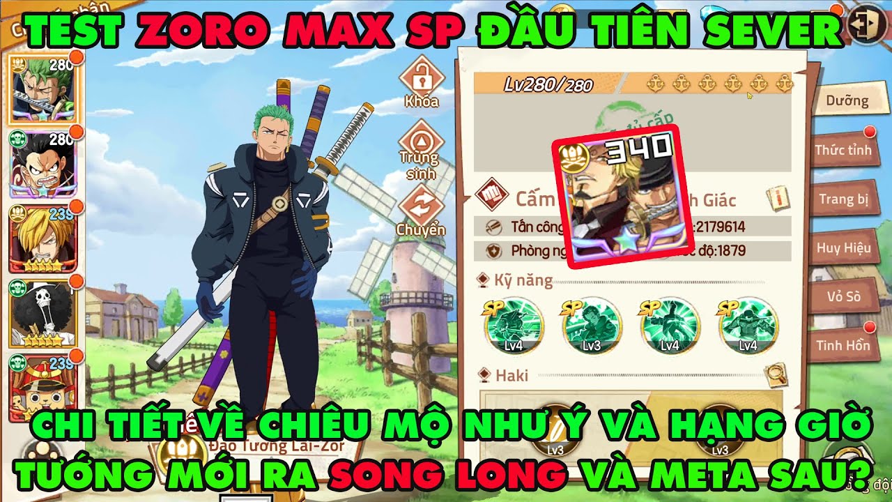 HAKI HUYỀN THOẠI - TEST SỨC MẠNH HỦY DIỆT CỦA ZORO ĐẢO TƯƠNG LAI MAX SP ĐẦU TIÊN SEVER VIỆT NAM