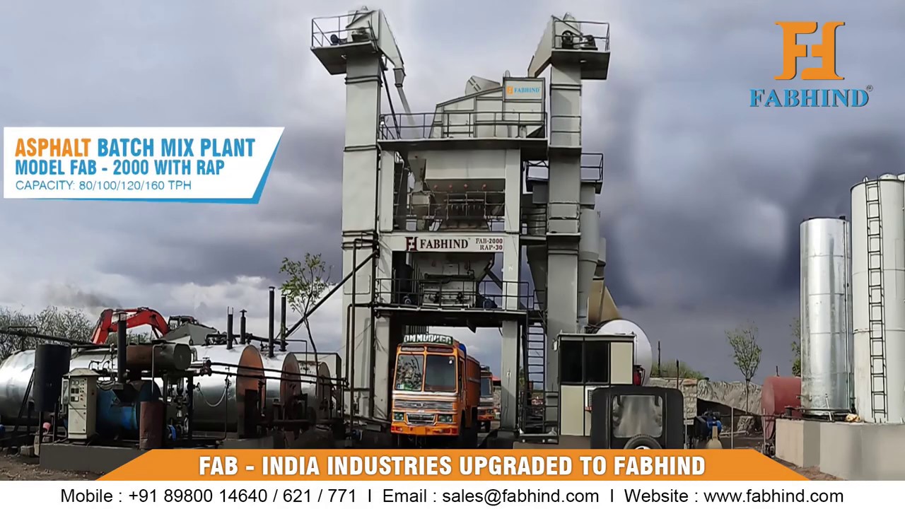 FABHIND : FAB 2000 Asphalt Batch Mix Plants Manufacturer in India, Road Construction Machinery