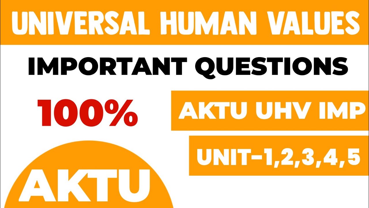 Universal Human values important questions aktu | UHV imp 2025 - YouTube