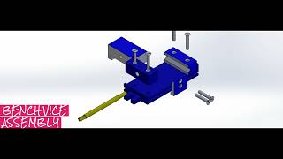 Bench vice assembly. #solidworks #cad #3ddesign #mechanical #mechanicalengineering