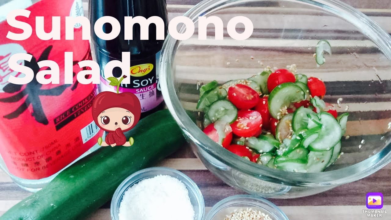 Sunomono Japanese Cucumber Salad Rice Vinegar Recipe. sunomonno japanese salad YouTube