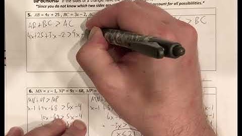 Geo Unit 5 Notes 7 Triangle Inequalities and Algebra part 1