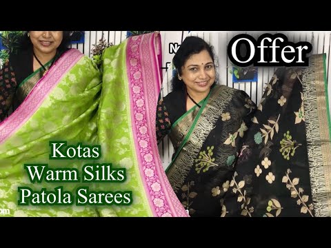 Offer Benaras Kota Sarees,Benaras Warm Silk Sarees, Surekha Selections, Vijayawada,December 2022