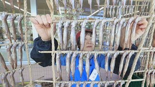 軒先飾るシシャモすだれ 北海道むかわ町の秋の風物詩
