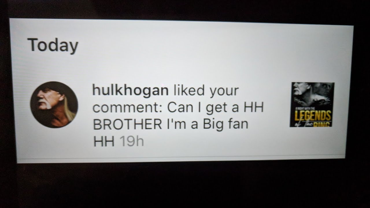 HULK HOGAN LIKED MY COMMENT BROTHER HH - YouTube