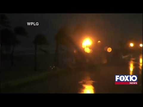 A live look at Hollywood Beach, Florida as Tropical Storm Eta sits offshore